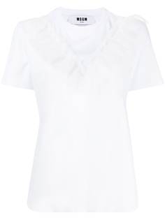 MSGM футболка с тюлем