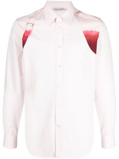 Alexander McQueen рубашка с контрастной вставкой