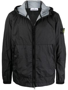 Stone Island ветровка на молнии с нашивкой-логотипом