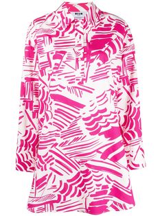 MSGM платье-рубашка с абстрактным принтом