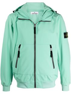 Stone Island куртка с капюшоном и нашивкой-логотипом