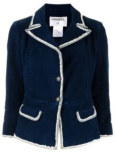 Chanel Pre-Owned однобортный блейзер с бахромой