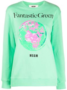 MSGM толстовка Fantastic Green с логотипом