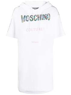 Moschino платье с капюшоном и нашивкой-логотипом