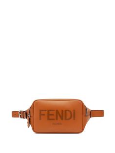 Fendi поясная сумка на молнии с логотипом