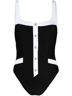 Balmain купальник с контрастной отделкой