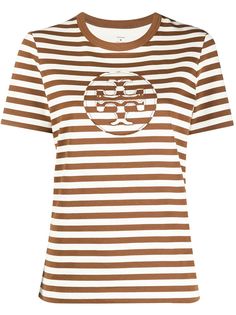 Tory Burch полосатая футболка с логотипом