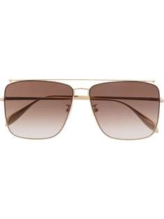 Alexander McQueen Eyewear солнцезащитные очки-авиаторы в квадратной оправе