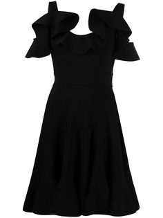 Alexander McQueen платье с оборками на рукавах