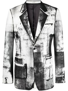 Alexander McQueen однобортный пиджак с эффектом тромплей