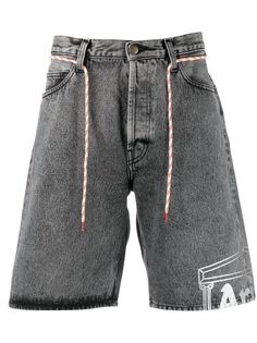 Aries джинсовые шорты средней посадки с графичным принтом