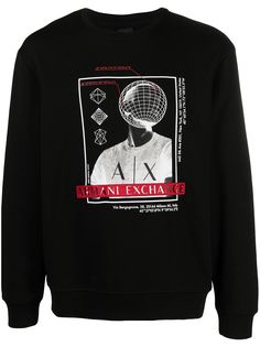 Armani Exchange толстовка с графичным принтом и логотипом