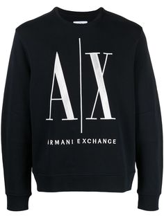 Armani Exchange толстовка с круглым вырезом и логотипом