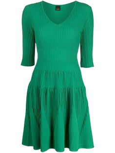 Pinko трикотажное платье мини в рубчик
