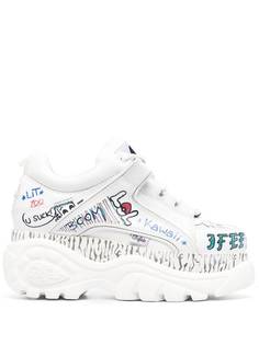 Buffalo text-print oversized sneakers