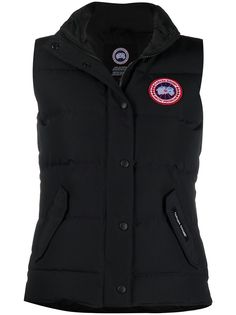Canada Goose пуховик с нашивкой-логотипом