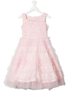 Monnalisa ярусное платье без рукавов с оборками