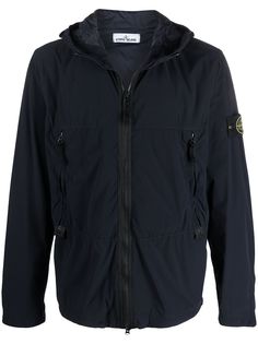 Stone Island ветровка на молнии с нашивкой-логотипом