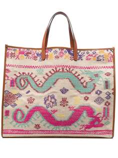 Etro объемная сумка-тоут с вышивкой