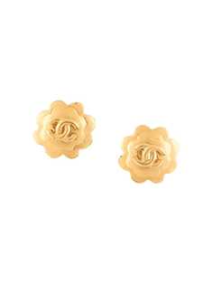 Chanel Pre-Owned серьги-клипсы 1996-го года с логотипом CC