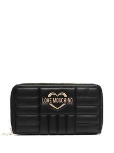Love Moschino стеганый кошелек с металлическим логотипом