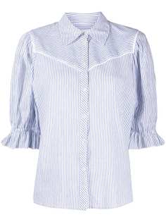 Ba&Sh Soy striped puff-sleeve shirt