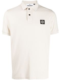 Stone Island logo-patch polo shirt