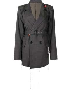 Maison Mihara Yasuhiro двубортный пиджак в клетку