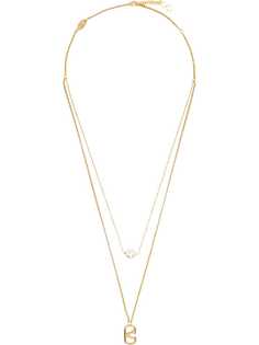 Valentino Garavani VLOGO pearl double chain necklace