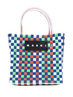 Marni Market плетеная сумка-тоут в клетку