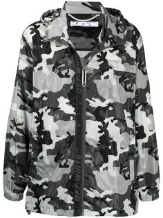 Off-White камуфляжная куртка с логотипом