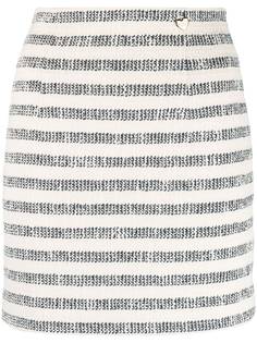 Twin-Set striped high-waist skirt