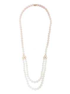 Yoko London колье Ombré из розового золота с бриллиантами и жемчугом