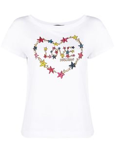 Love Moschino футболка с вырезом-лодочкой и логотипом
