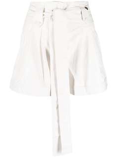 Twin-Set coated tie-waist shorts