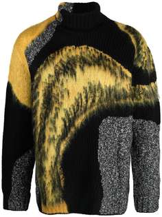 Alexander McQueen abstract pattern roll neck jumper