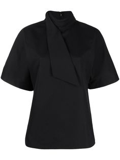 Jil Sander блузка с короткими рукавами и шарфом