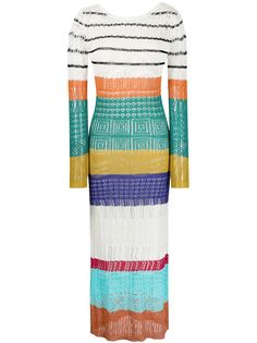 Missoni полосатое платье с перфорацией