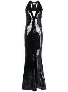 Alexandre Vauthier платье с пайетками и V-образным вырезом