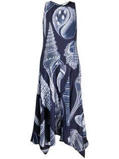 Stella McCartney платье макси с асимметричным подолом и принтом