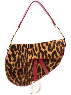 Christian Dior сумка Saddle pre-owned с леопардовым принтом