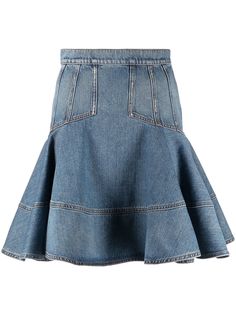 Alexander McQueen джинсовая юбка с оборками