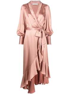 Zimmermann атласное платье асимметричного кроя