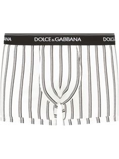 Dolce & Gabbana полосатые боксеры с логотипом на поясе