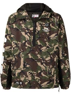 AAPE BY *A BATHING APE® ветровка с капюшоном и камуфляжным принтом