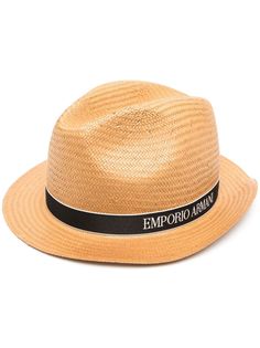 Emporio Armani шляпа-федора с полосками и логотипом