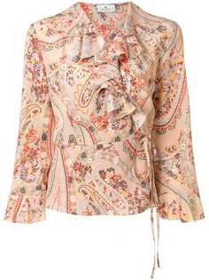 Etro блузка с принтом пейсли и оборками