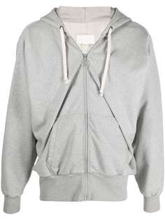 Maison Margiela gathered-effect zip hoodie