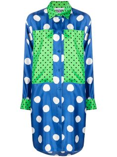 Moschino платье-рубашка в горох