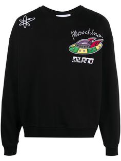 Moschino толстовка с длинными рукавами и вышивкой